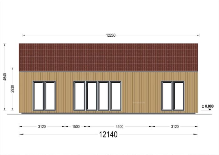 Wohnhaus ADRIAN (Isoliert, 66 mm + Holzverschalung), 41 m² – Bild 5