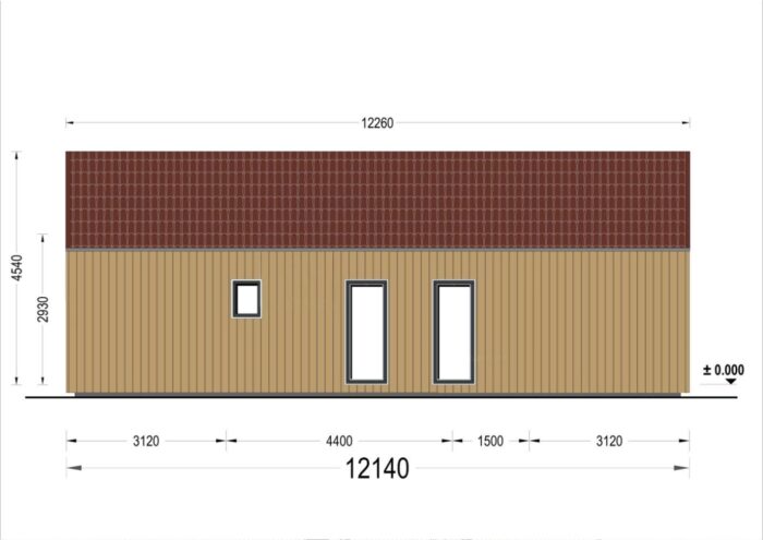 Wohnhaus ADRIAN (Isoliert, 66 mm + Holzverschalung), 41 m² – Bild 4