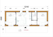 Wohnhaus ADRIAN (Isoliert, 66 mm + Holzverschalung), 41 m² – Bild 3