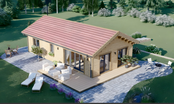 Blockbohlenhaus ANGELA (66 mm), 63m² Isoliert – Bild 3