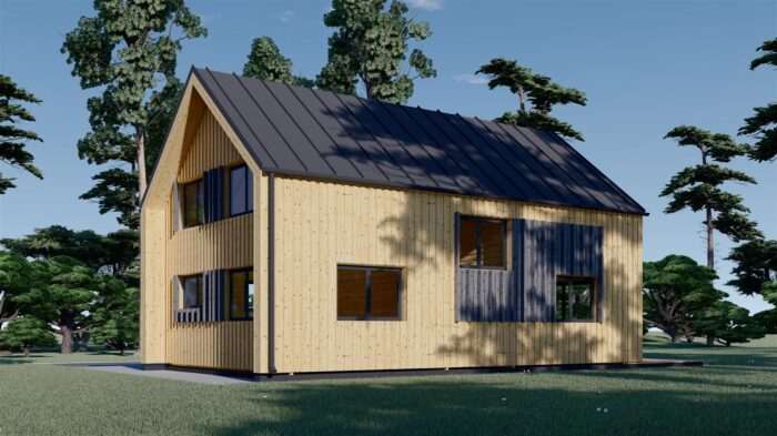 Holzhaus AUSTRIA ( 66mm + Holzverschalung, Isoliert), 81m² – Bild 2