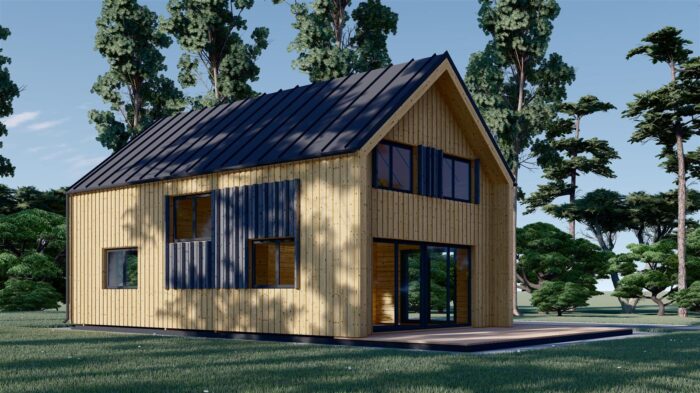 Holzhaus AUSTRIA ( 66mm + Holzverschalung, Isoliert), 81m² – Bild 3