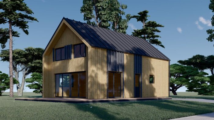 Holzhaus AUSTRIA ( 66mm + Holzverschalung, Isoliert), 81m² – Bild 4