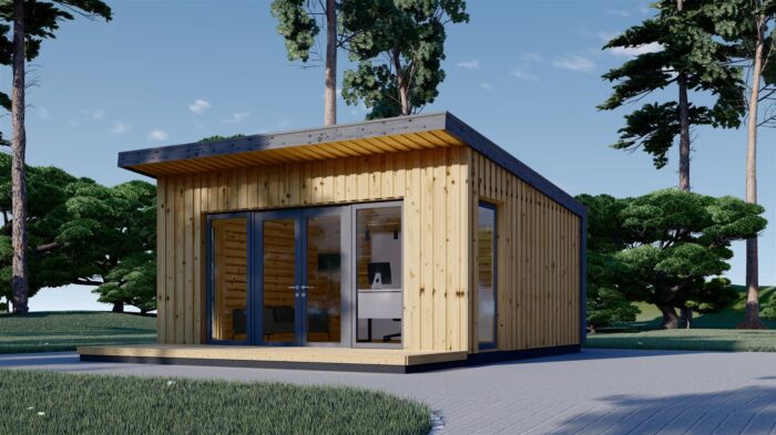 Gartenhaus EMIL (34mm + Holzverschalung ), 5x4m, 20m² – Bild 2
