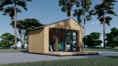 Gartenhaus ANTONIA (34 mm + Holzverschalung), 4×3 m, 12 m² – Isoliert – Bild 2