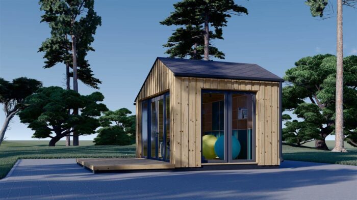 Gartenhaus ANTONIA (34 mm + Holzverschalung), 4×3 m, 12 m² – Isoliert – Bild 5