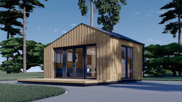 Gartenhaus ANTONIA (34mm + Holzverschalung ), 5x5m, 25m² Isoliert – Bild 2