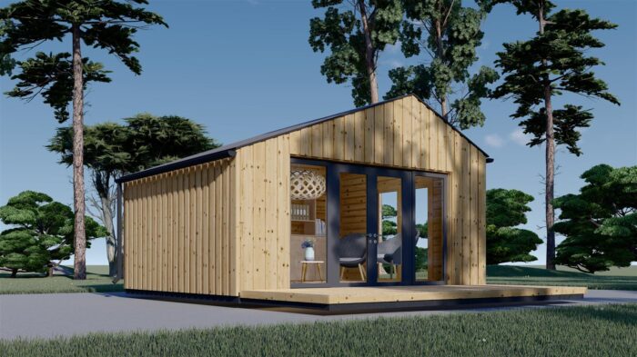 Gartenhaus ANTONIA (34mm + Holzverschalung ), 5x5m, 25m² Isoliert – Bild 3