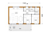 Wohnhaus BERTA 2 (66 mm + Holzverschalung Isoliert), 60 m² – Bild 8