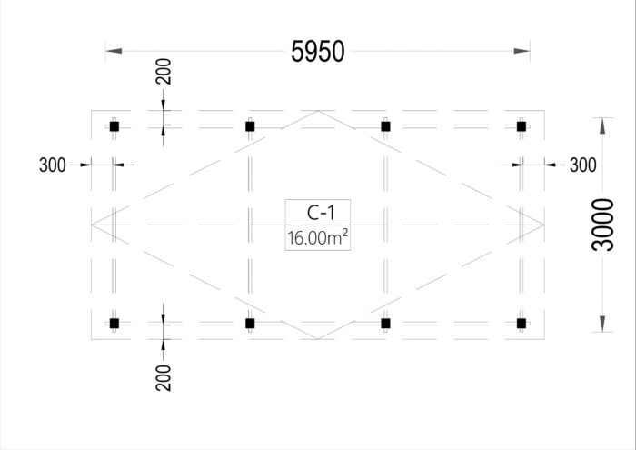 Carport aus Holz CLASSIC · 3 × 6 m · 18 m² – Bild 8