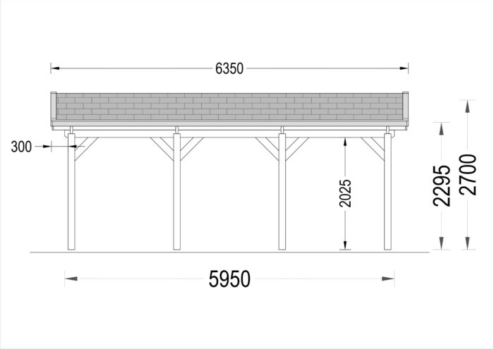 Carport aus Holz CLASSIC · 3 × 6 m · 18 m² – Bild 7