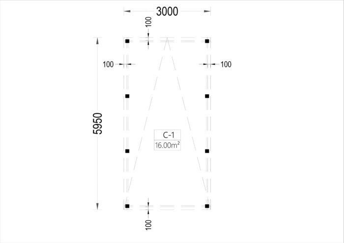 Carport aus Holz mit Flachdach, 3x6m, 18m² – Bild 6