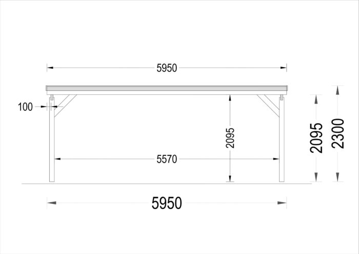 Doppelcarport aus Holz mit Flachdach · 6 × 6 m · 36 m² – Bild 6
