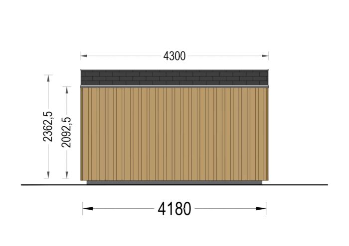 Gartenhaus EMIL (34mm + Holzverschalung ), 4x3m, 12m² – Bild 10