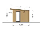 Gartenhaus EMIL (34mm + Holzverschalung ), 4x3m, 12m² – Bild 11