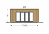 Gartenhaus EMIL (34mm + Holzverschalung ), 5x4m, 20m² – Bild 8