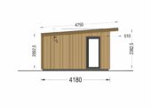Gartenhaus EMIL (34mm + Holzverschalung ), 5x4m, 20m² – Bild 9