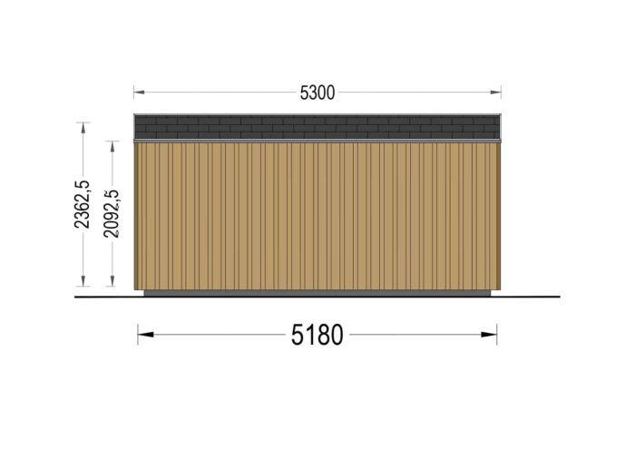 Gartenhaus EMIL (34mm + Holzverschalung ), 5x4m, 20m² – Bild 10