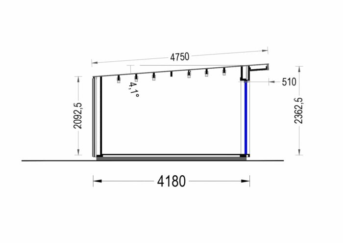 Gartenhaus EMIL (34mm + Holzverschalung ), 5x4m, 20m² – Bild 12