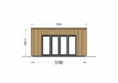 Gartenhaus EMIL (34mm + Holzverschalung ), 5x5m, 25m² – Bild 11
