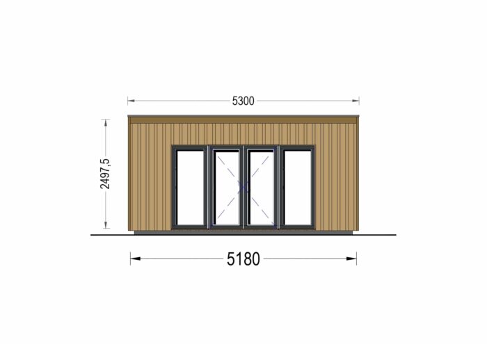Gartenhaus EMIL (34mm + Holzverschalung ), 5x5m, 25m² – Bild 11