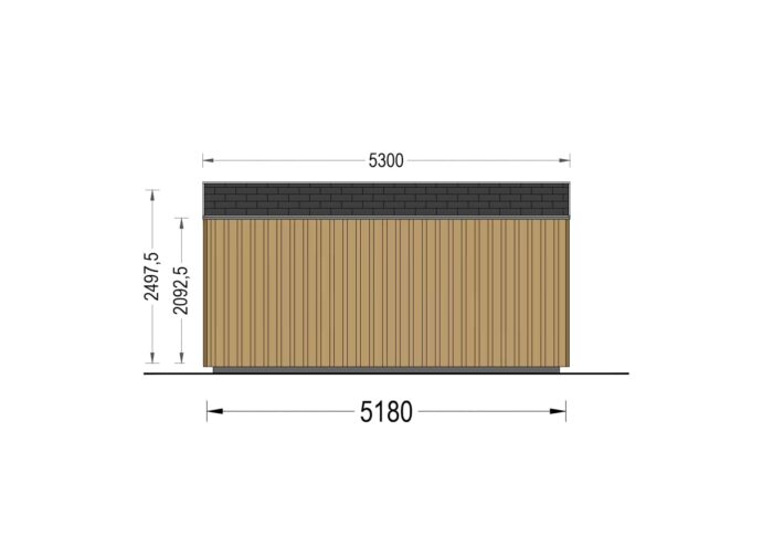 Gartenhaus EMIL (34mm + Holzverschalung ), 5x5m, 25m² – Bild 8
