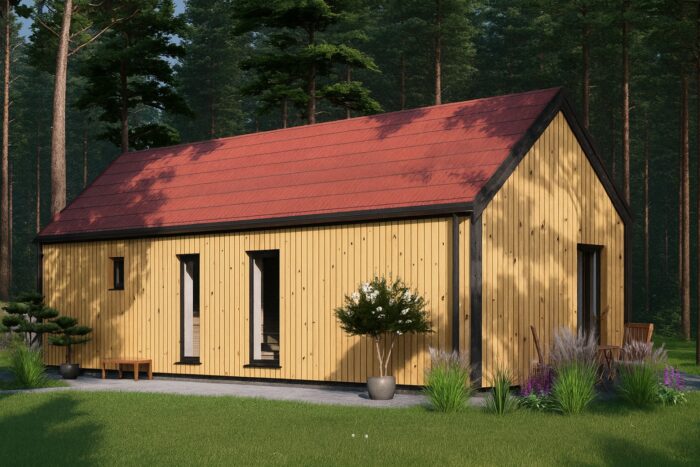 Wohnhaus ADRIAN (Isoliert, 66 mm + Holzverschalung), 41 m² – Bild 2