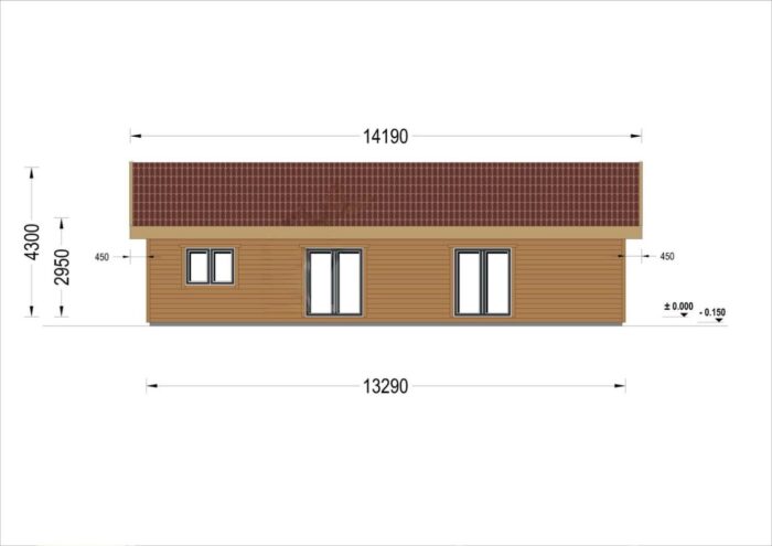 Bungalow Neusiedl (66 mm + Holzverschalung), Isoliert 129 m² – Bild 7
