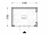 Gartenhaus ANTONIA (34 mm + Holzverschalung), 4×3 m, 12 m² – Isoliert – Bild 6