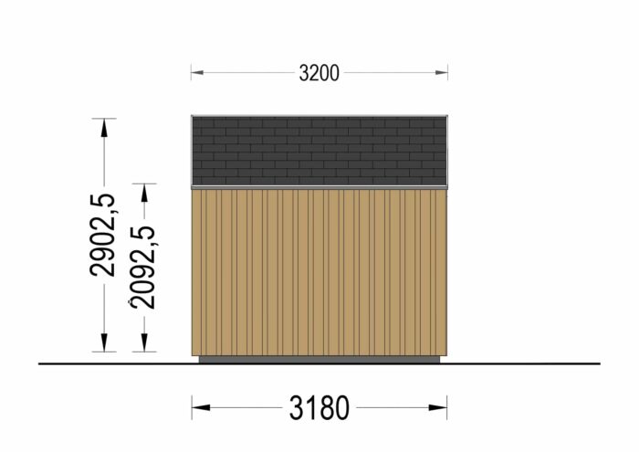Gartenhaus ANTONIA (34 mm + Holzverschalung), 4×3 m, 12 m² – Isoliert – Bild 8