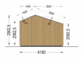 Gartenhaus ANTONIA (34 mm + Holzverschalung), 4×3 m, 12 m² – Isoliert – Bild 9