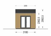 Gartenhaus ANTONIA (34 mm + Holzverschalung), 4×3 m, 12 m² – Isoliert – Bild 10