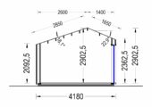 Gartenhaus ANTONIA (34 mm + Holzverschalung), 4×3 m, 12 m² – Isoliert – Bild 11