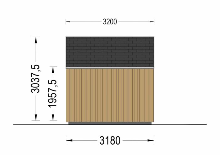 Gartenhaus ANTONIA (34mm + Holzverschalung ), 5x3m, 15m² – Bild 8