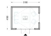 Gartenhaus ANTONIA (34 mm + Holzverschalung) – isoliert, 5×4 m, 20 m² – Bild 6