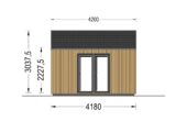 Gartenhaus ANTONIA (34 mm + Holzverschalung) – isoliert, 5×4 m, 20 m² – Bild 10