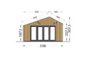 Gartenhaus ANTONIA (34mm + Holzverschalung ), 5x5m, 25m² Isoliert – Bild 8
