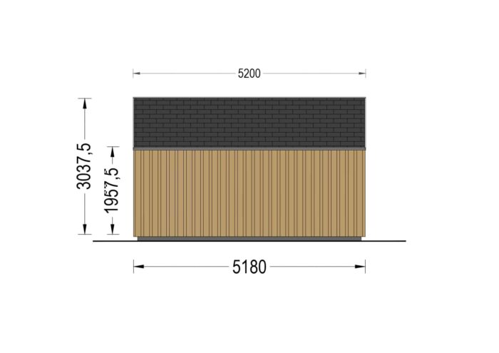 Gartenhaus ANTONIA (34mm + Holzverschalung ), 5x5m, 25m² Isoliert – Bild 9