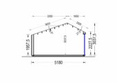 Gartenhaus ANTONIA (34mm + Holzverschalung ), 5x5m, 25m² Isoliert – Bild 12