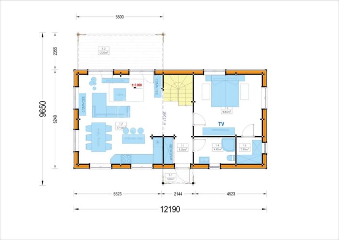 Holzhaus VERENA Isoliert, 66 mm + Holzverschalung, 110 m² – Bild 2
