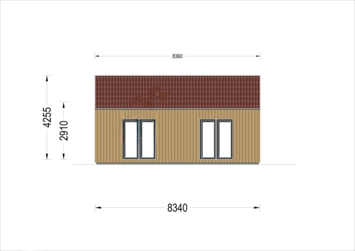 Holzhaus VALENTIN (Isoliert, 66 mm + Holzverschalung), 79 m² – Bild 11
