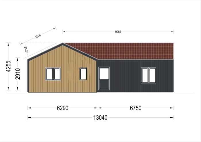 Holzhaus VALENTIN (Isoliert, 66 mm + Holzverschalung), 79 m² – Bild 12