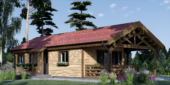 Holzhaus TRAUNSEE (Isoliert, 66 mm + Holzverschalung), 46 m² – Bild 2