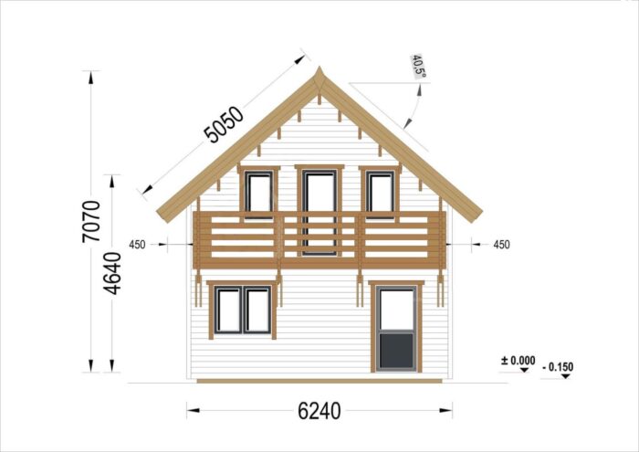 Holzhaus LISA (PREMIUM Isoliert, 66 mm + Holzverschalung), 80 m² – Bild 6