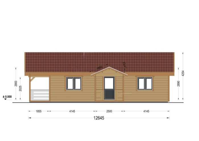 Holzhaus TRAUNSEE (Isoliert, 66 mm + Holzverschalung), 46 m² – Bild 3