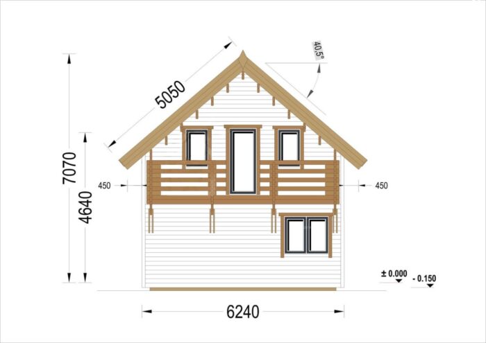 Holzhaus LISA (PREMIUM Isoliert, 66 mm + Holzverschalung), 80 m² – Bild 7