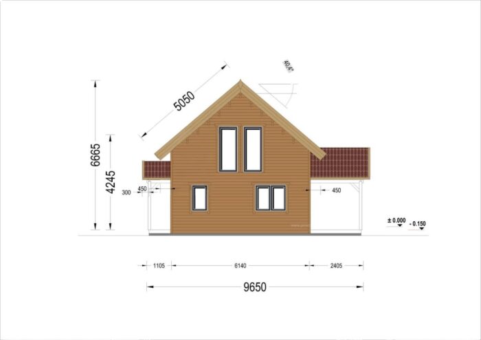 Holzhaus VERENA Isoliert, 66 mm + Holzverschalung, 110 m² – Bild 6