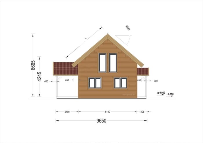 Holzhaus VERENA Isoliert, 66 mm + Holzverschalung, 110 m² – Bild 4