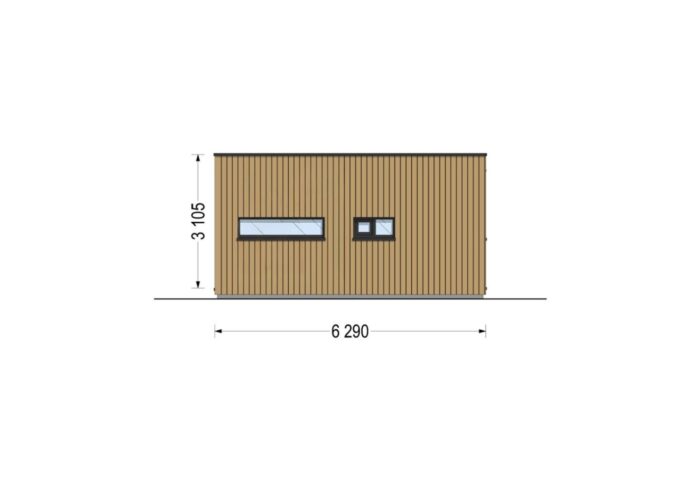 Holzhaus Laura 2 (66 mm + Holzverschalung) 50m² Isoliert – Bild 11