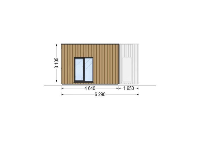 Holzhaus Laura 2 (66 mm + Holzverschalung) 50m² Isoliert – Bild 12